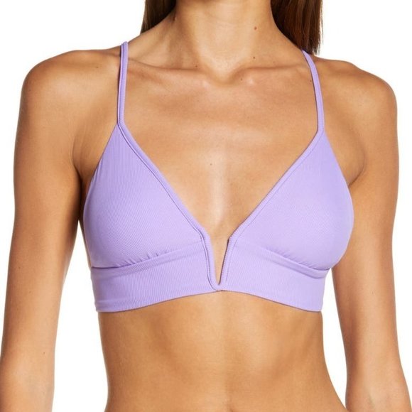 Maaji Periwinkle Parade Reversible Bikini Top In Purple - Picture 1 of 11